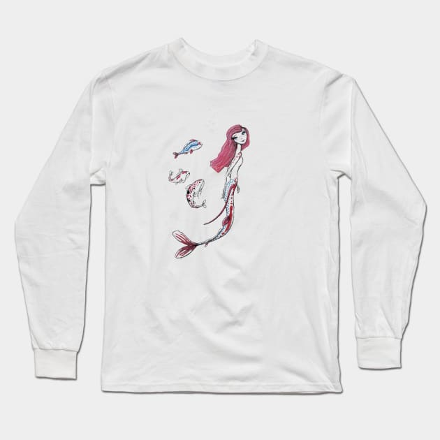 Koi Mermaid Long Sleeve T-Shirt by LittleMissTyne